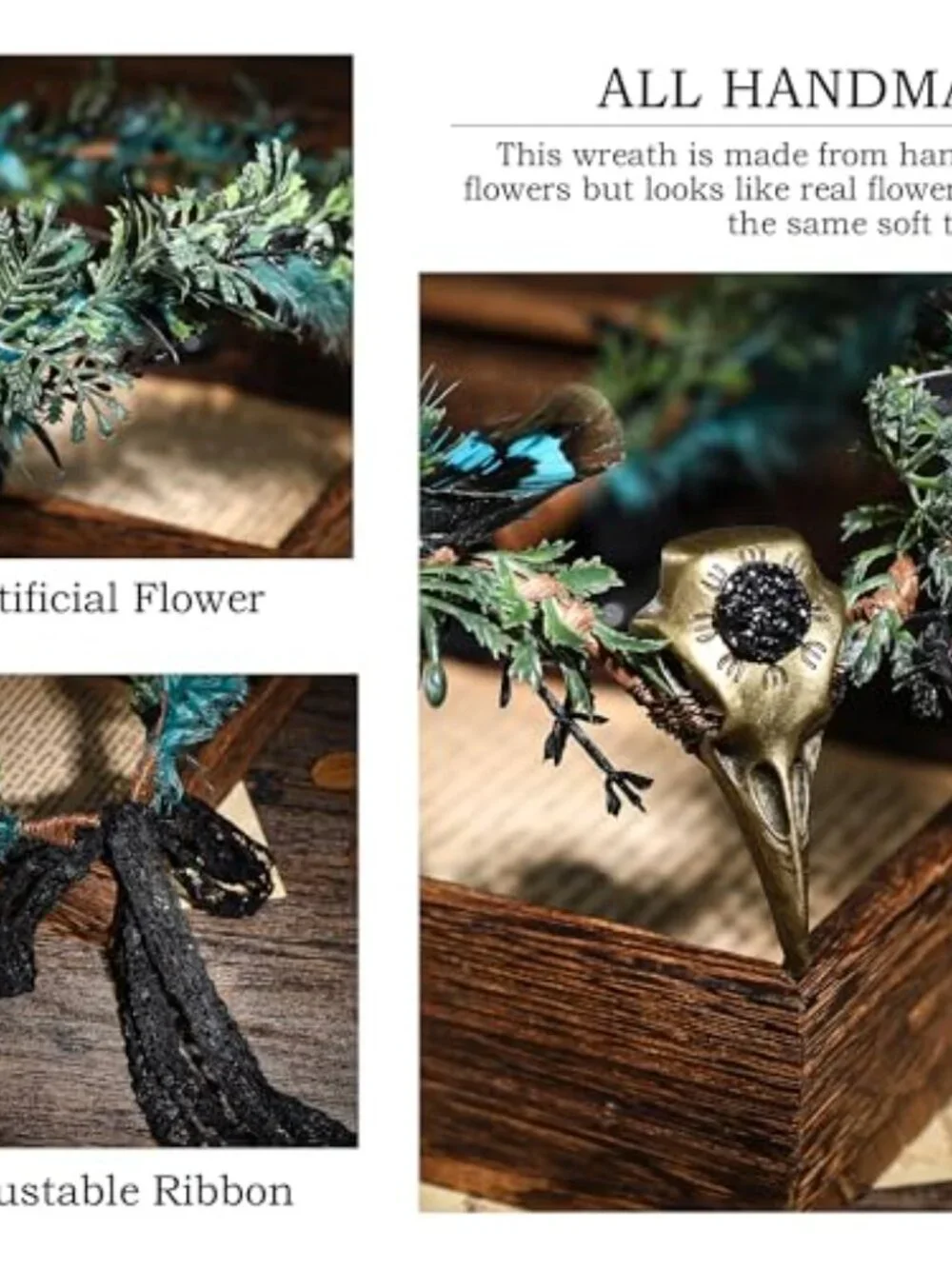 Handmade Gothic Raven Feather Elf Crown Woodland Circlet Fairy Tiara Cosplay